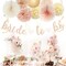 Champagne-Gold Beige Fall Bridal-Shower Party-Decorations - 36pcs Bride To Be Banner,Bachelorette Paper Lanterns,Wedding Streamers Garland,Boho Peach Tissue Pom Poms Flower Fan Decor Supplies